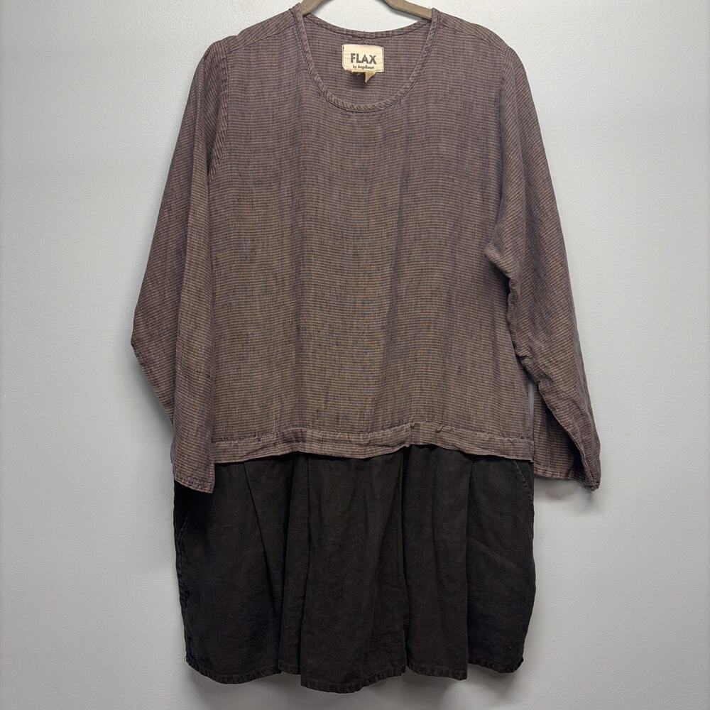 Vintage - Flax by Angelheart 100% Linen Top Minimalist Lagenlook/Cottagecore 90s